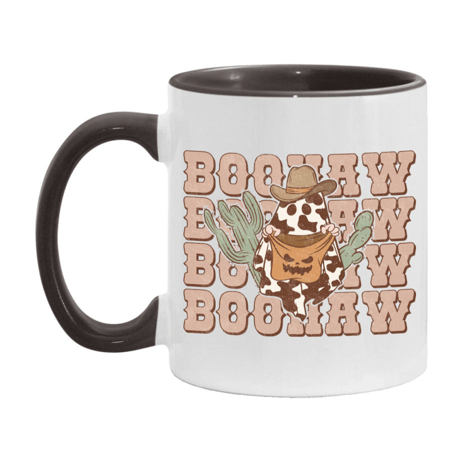 Western Halloween Mug, Cute Retro Western Halloween Coffee Cup, 11Oz Or 15Oz White Ceramic Mug