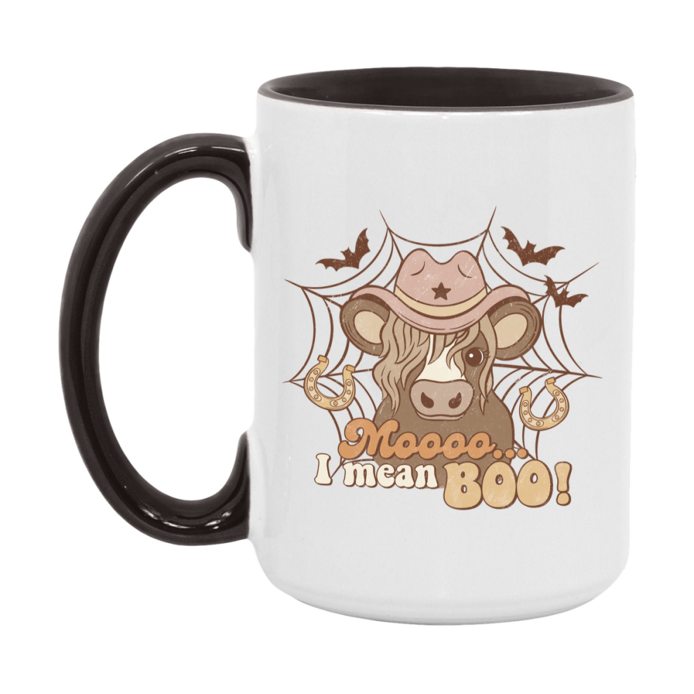 Western Halloween Mug, Cute Retro Western Halloween Coffee Cup, 11Oz Or 15Oz White Ceramic Mug