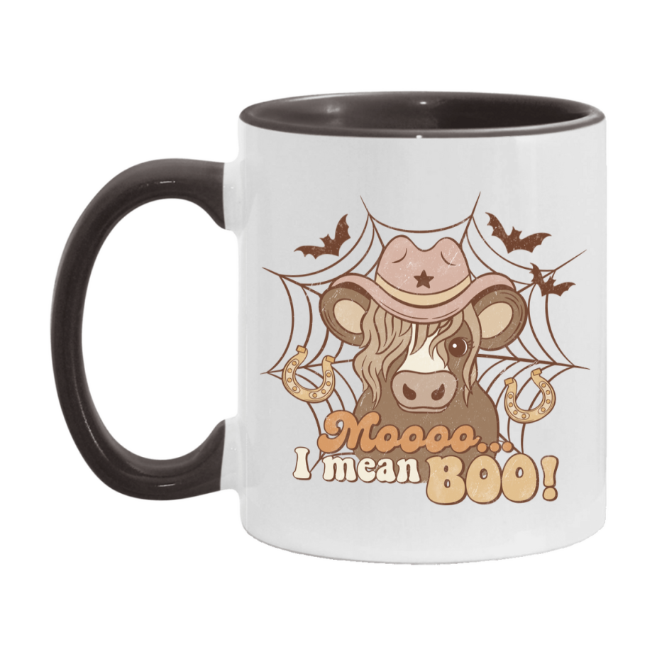Western Halloween Mug, Cute Retro Western Halloween Coffee Cup, 11Oz Or 15Oz White Ceramic Mug