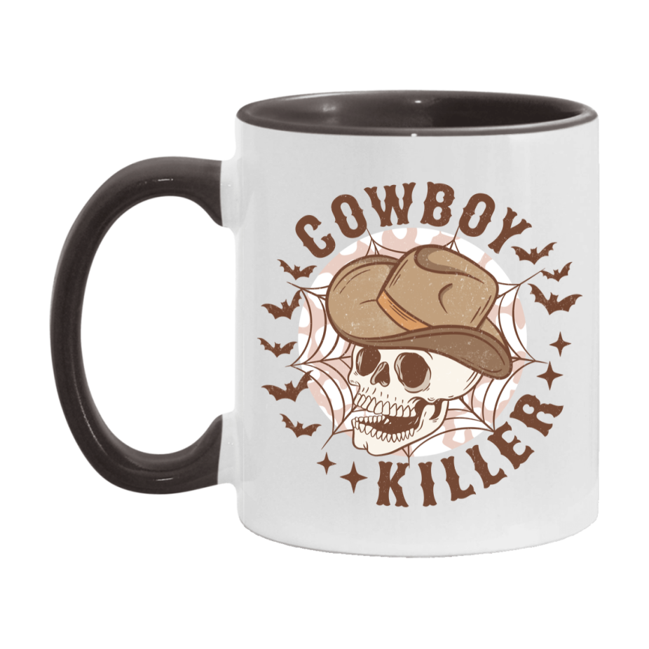 Western Halloween Mug, Cute Retro Western Halloween Coffee Cup, 11Oz Or 15Oz White Ceramic Mug