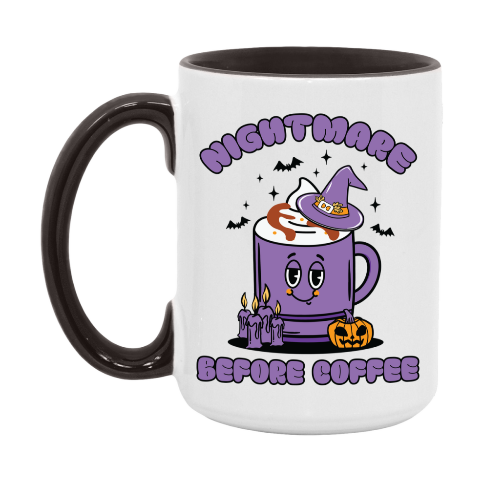 Funny Halloween Coffee Mug, White Ceramic Halloween Coffee Cup 11Oz Or 15Oz