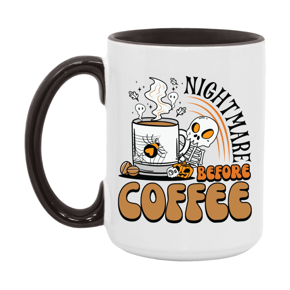 Funny Halloween Coffee Mug, White Ceramic Halloween Coffee Cup 11Oz Or 15Oz