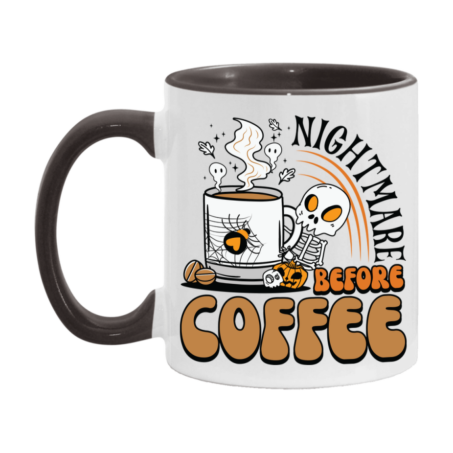 Funny Halloween Coffee Mug, White Ceramic Halloween Coffee Cup 11Oz Or 15Oz