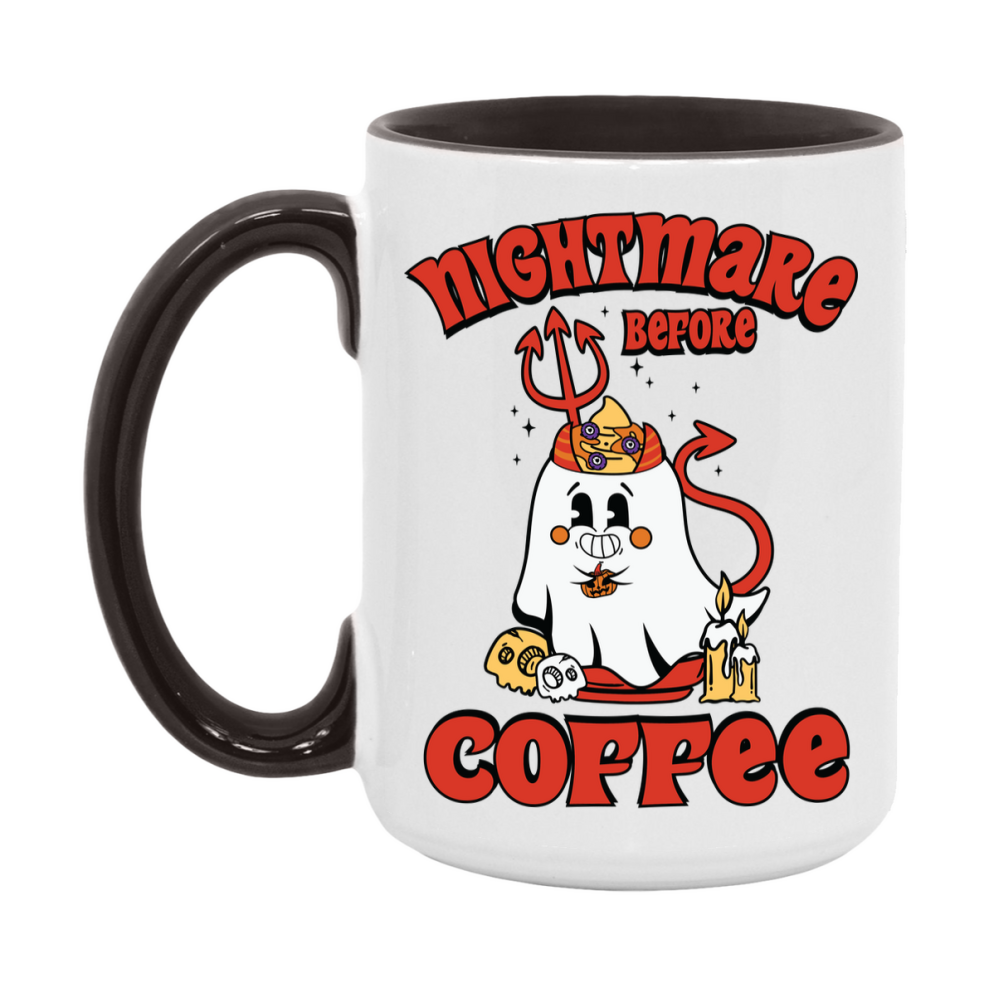 Funny Halloween Coffee Mug, White Ceramic Halloween Coffee Cup 11Oz Or 15Oz
