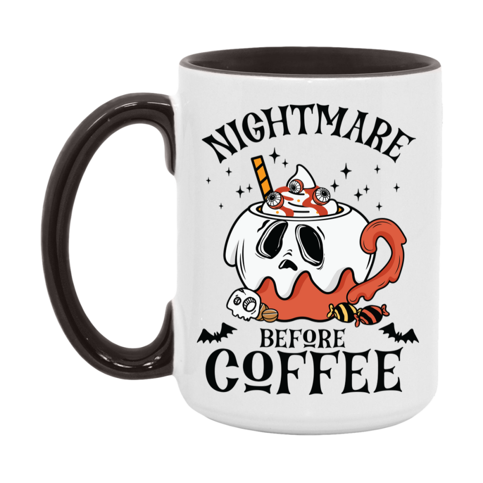Funny Halloween Coffee Mug, White Ceramic Halloween Coffee Cup 11Oz Or 15Oz