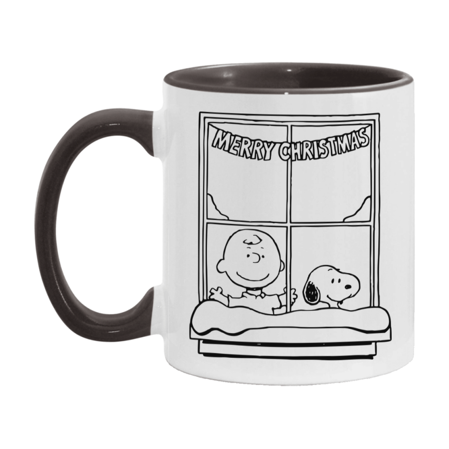 Peanuts Gang Christmas Mug, Snoopy Charlie Brown Holiday Coffee Cup, Ceramic Christmas Mug 11Oz Or 15Oz