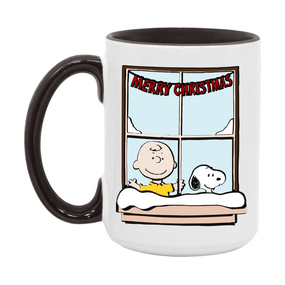 Peanuts Gang Christmas Mug, Snoopy Charlie Brown Holiday Coffee Cup, Ceramic Christmas Mug 11Oz Or 15Oz