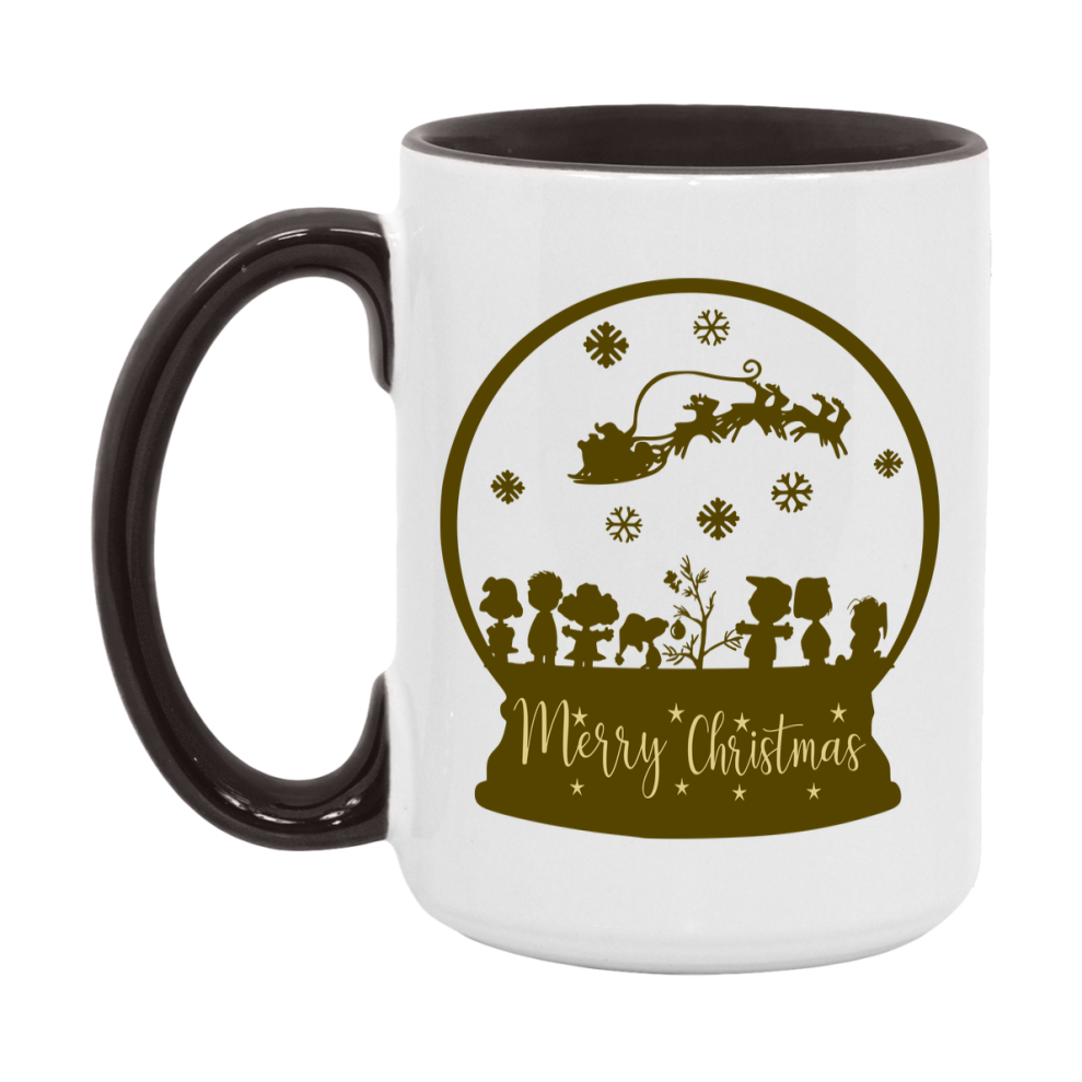 Peanuts Gang Christmas Mug, Snoopy Charlie Brown Holiday Coffee Cup, Ceramic Christmas Mug 11Oz Or 15Oz
