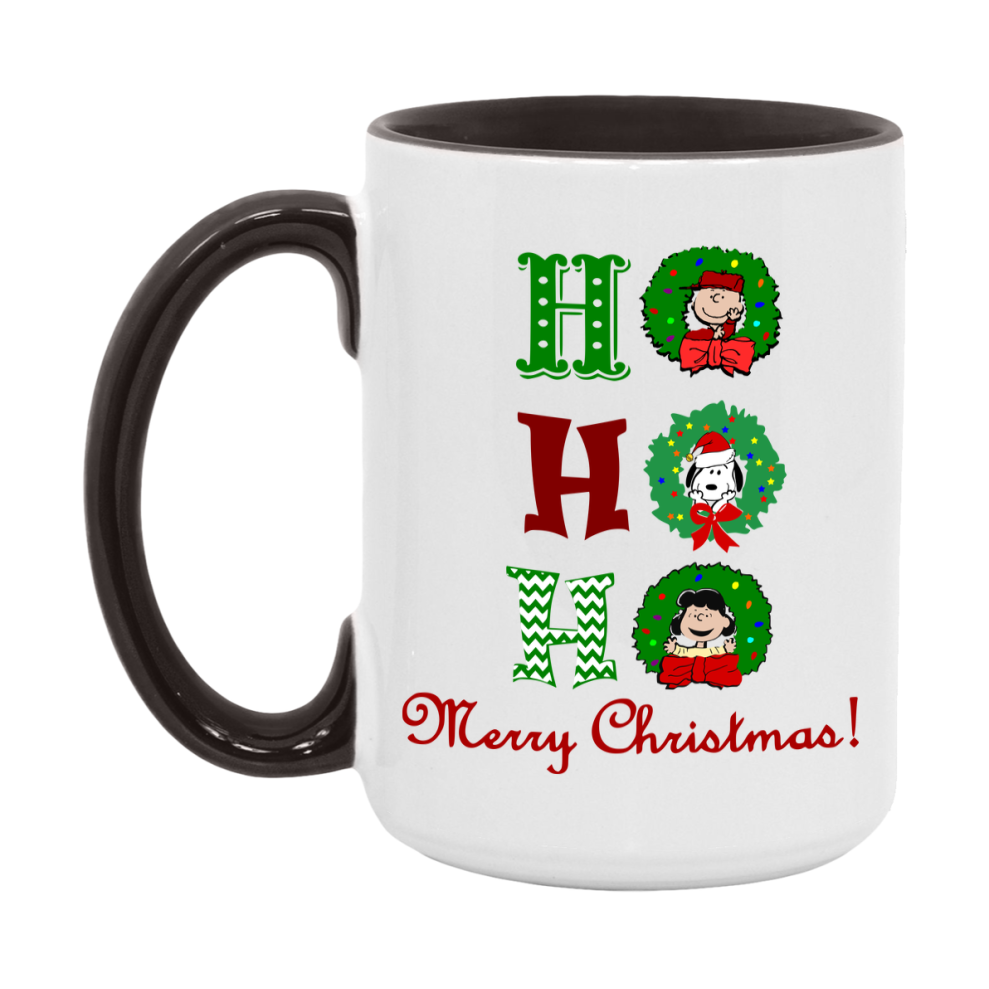 Peanuts Gang Christmas Mug, Snoopy Charlie Brown Holiday Coffee Cup, Ceramic Christmas Mug 11Oz Or 15Oz