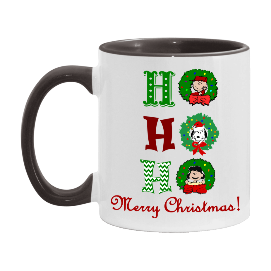 Peanuts Gang Christmas Mug, Snoopy Charlie Brown Holiday Coffee Cup, Ceramic Christmas Mug 11Oz Or 15Oz