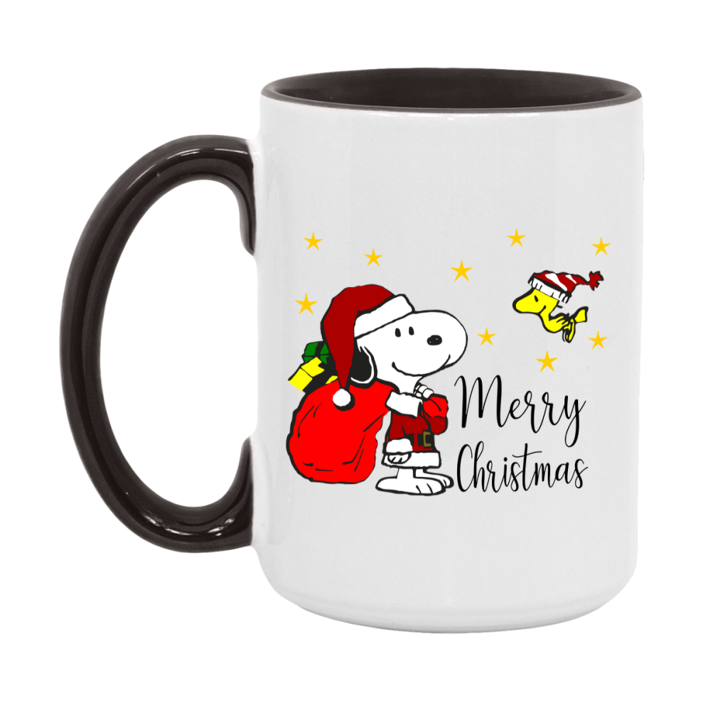 Peanuts Gang Christmas Mug, Snoopy Charlie Brown Holiday Coffee Cup, Ceramic Christmas Mug 11Oz Or 15Oz