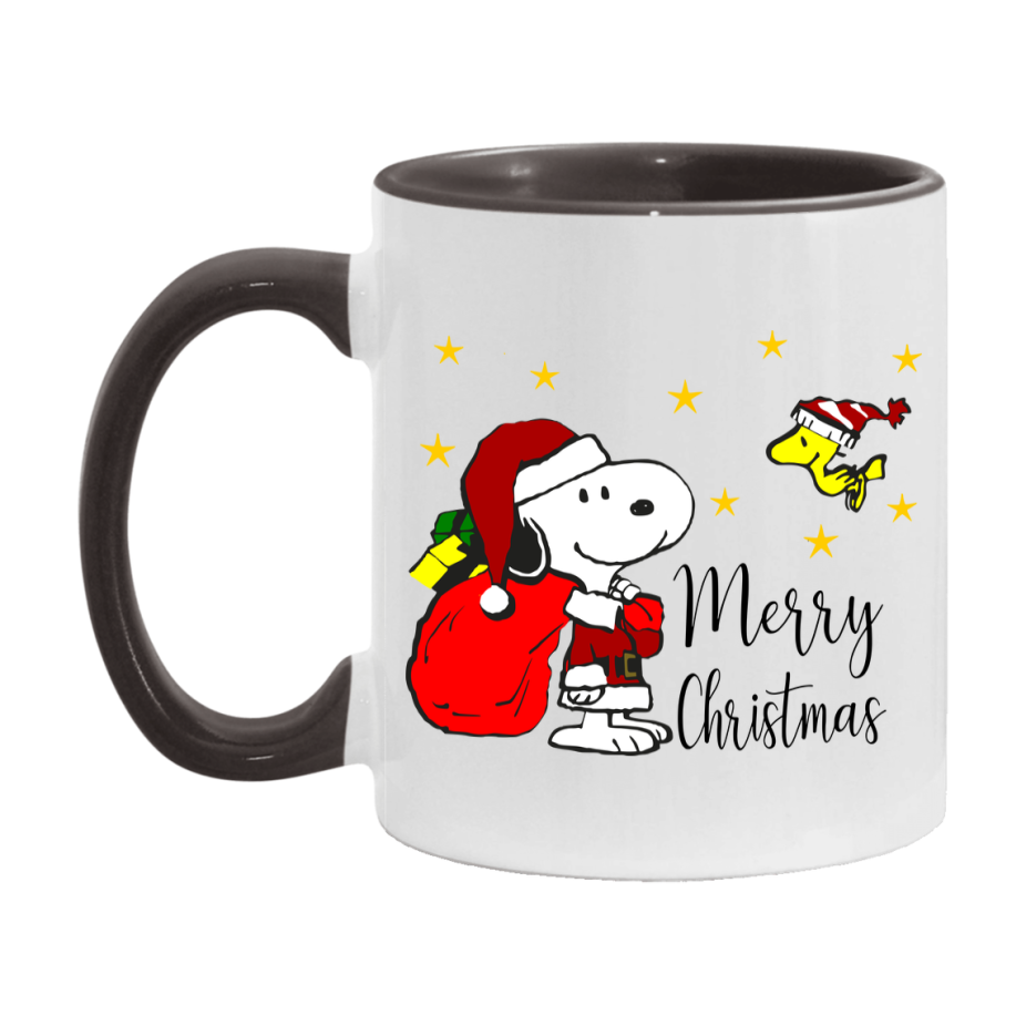 Peanuts Gang Christmas Mug, Snoopy Charlie Brown Holiday Coffee Cup, Ceramic Christmas Mug 11Oz Or 15Oz