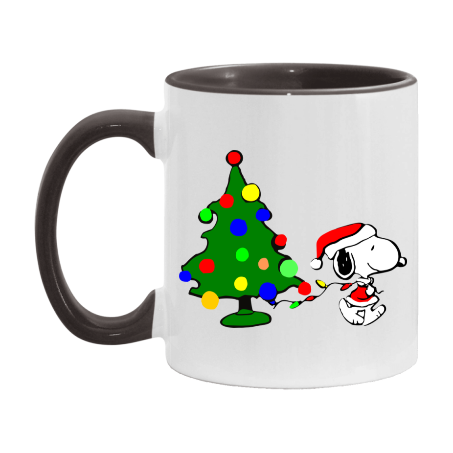 Peanuts Gang Christmas Mug, Snoopy Charlie Brown Holiday Coffee Cup, Ceramic Christmas Mug 11Oz Or 15Oz
