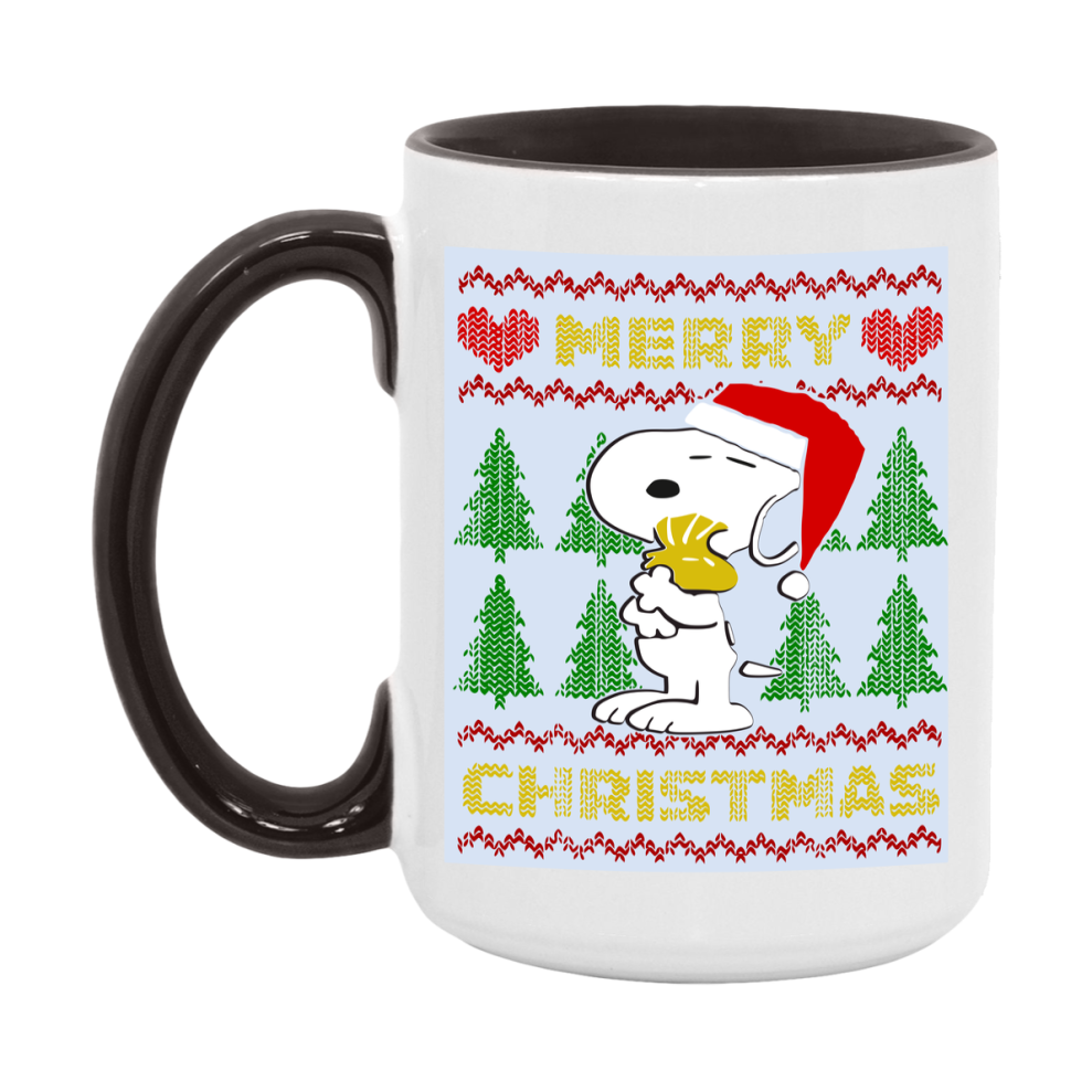 Peanuts Gang Christmas Mug, Snoopy Charlie Brown Holiday Coffee Cup, Ceramic Christmas Mug 11Oz Or 15Oz