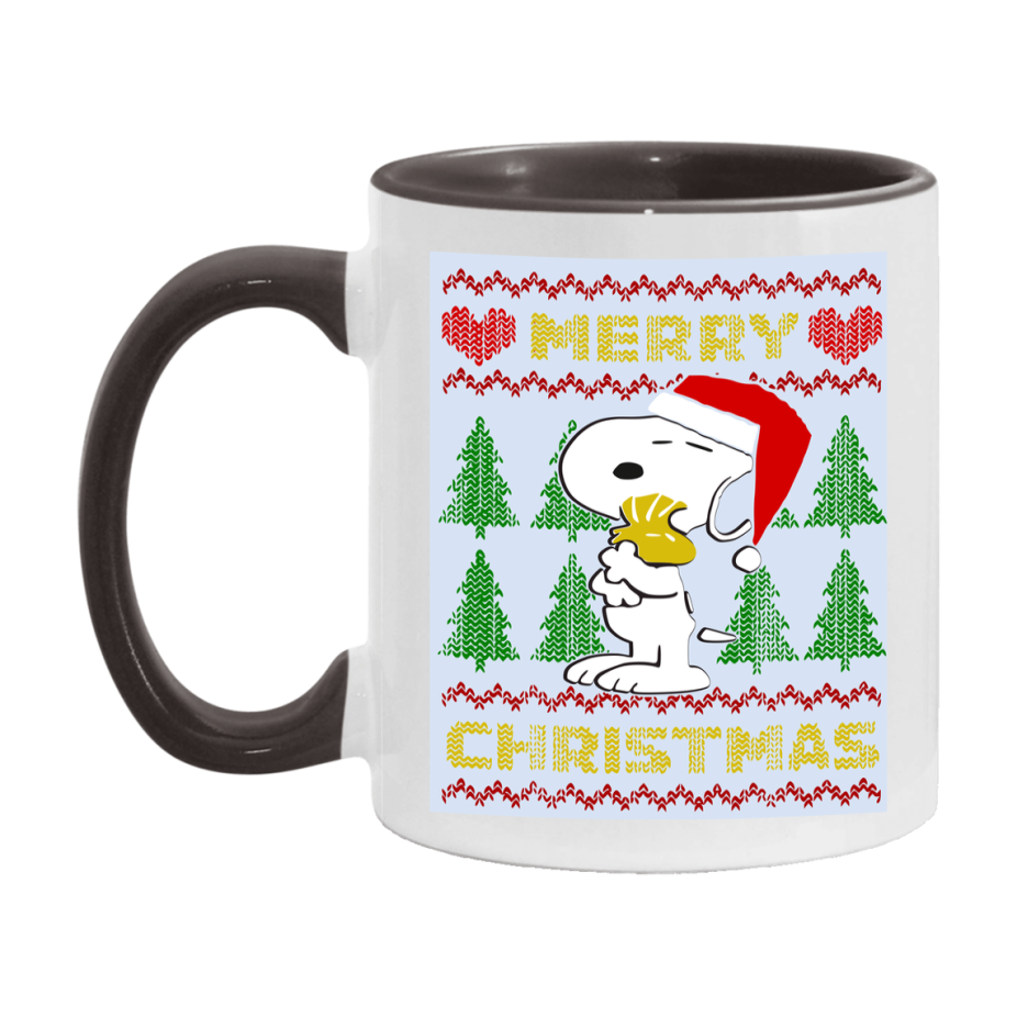 Peanuts Gang Christmas Mug, Snoopy Charlie Brown Holiday Coffee Cup, Ceramic Christmas Mug 11Oz Or 15Oz