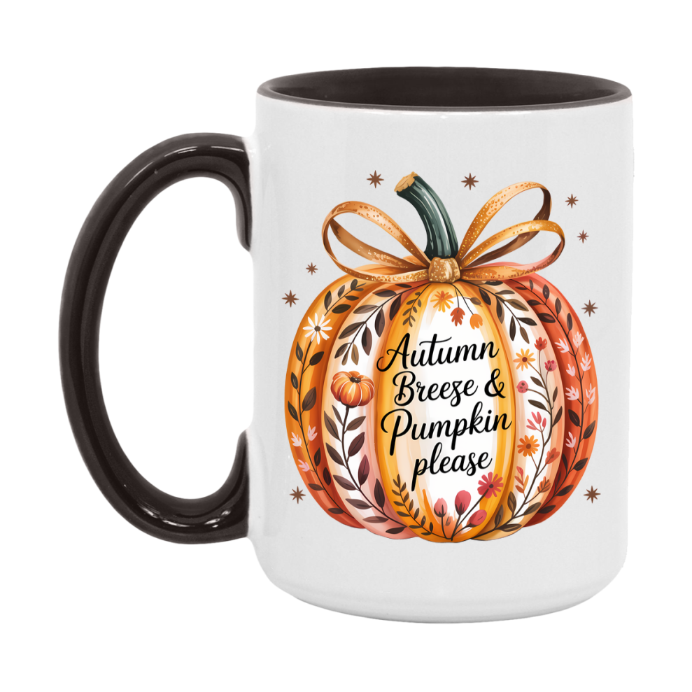 In Love With Fall Coffee Mug, Cozy Cute Autumn Coffee Cup, 11Oz Or 15Oz White Ceramic Mug