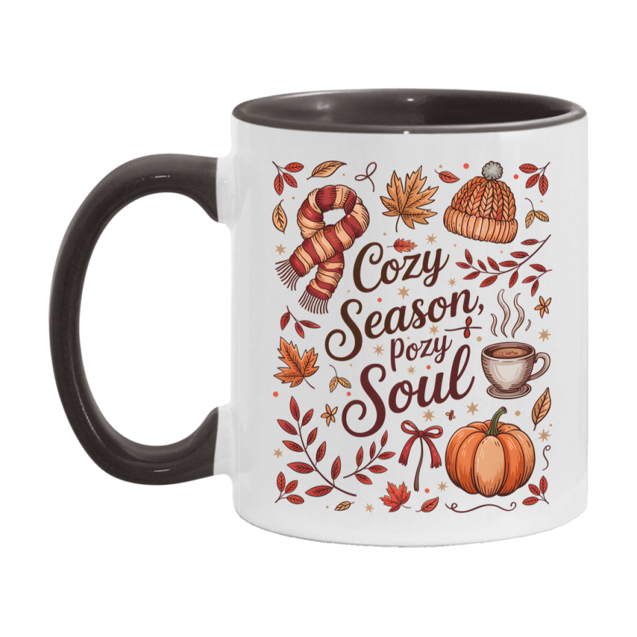 In Love With Fall Coffee Mug, Cozy Cute Autumn Coffee Cup, 11Oz Or 15Oz White Ceramic Mug