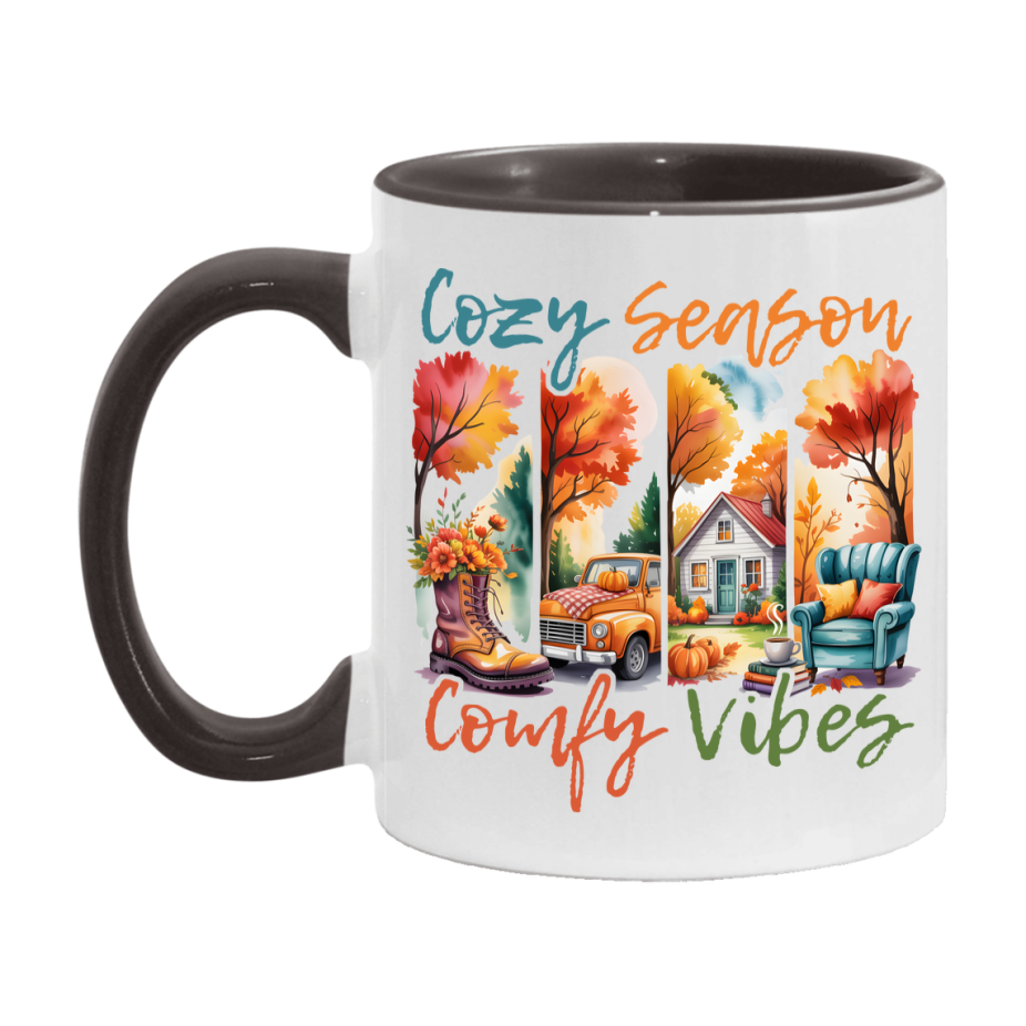 In Love With Fall Coffee Mug, Cozy Cute Autumn Coffee Cup, 11Oz Or 15Oz White Ceramic Mug