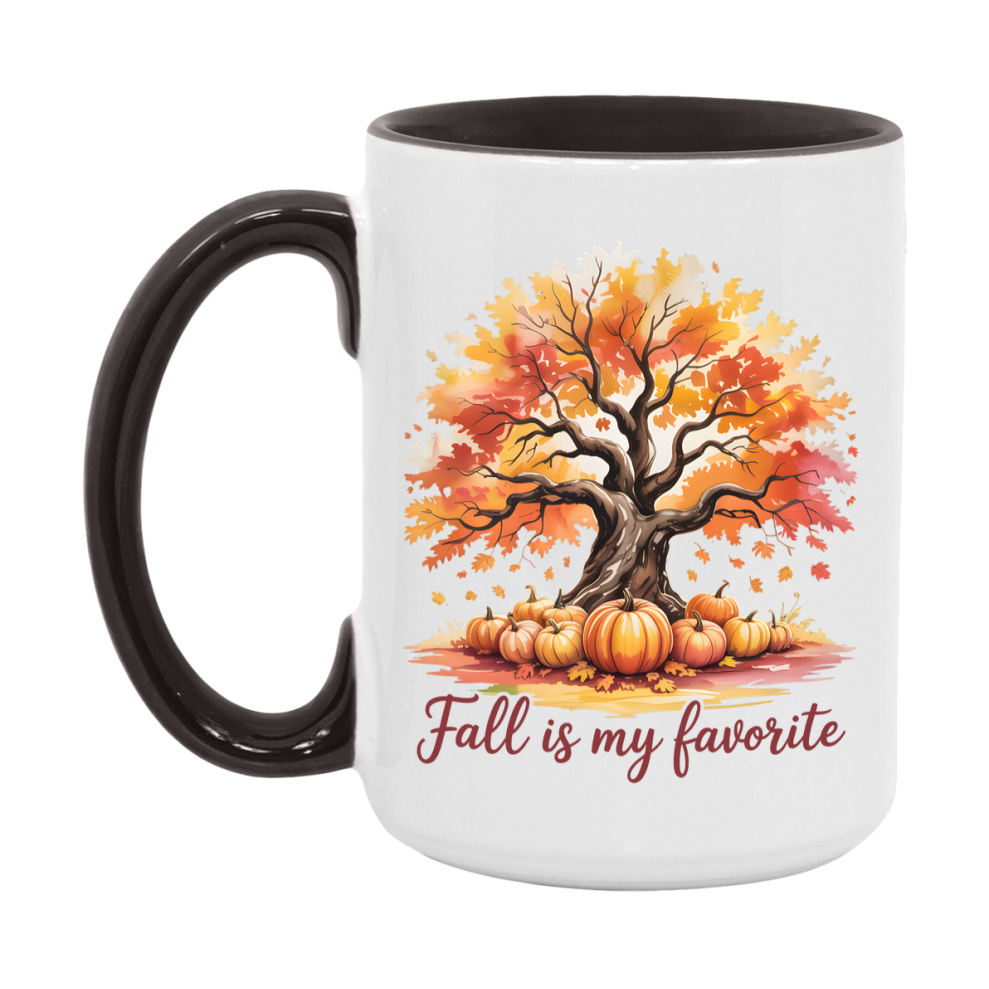 In Love With Fall Coffee Mug, Cozy Cute Autumn Coffee Cup, 11Oz Or 15Oz White Ceramic Mug