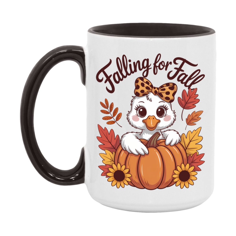 In Love With Fall Coffee Mug, Cozy Cute Autumn Coffee Cup, 11Oz Or 15Oz White Ceramic Mug