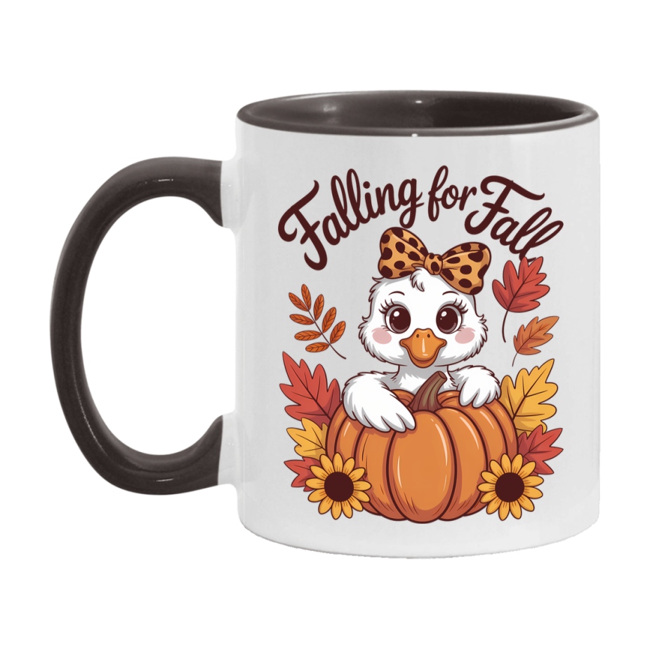 In Love With Fall Coffee Mug, Cozy Cute Autumn Coffee Cup, 11Oz Or 15Oz White Ceramic Mug