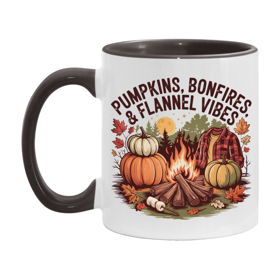 In Love With Fall Coffee Mug, Cozy Cute Autumn Coffee Cup, 11Oz Or 15Oz White Ceramic Mug
