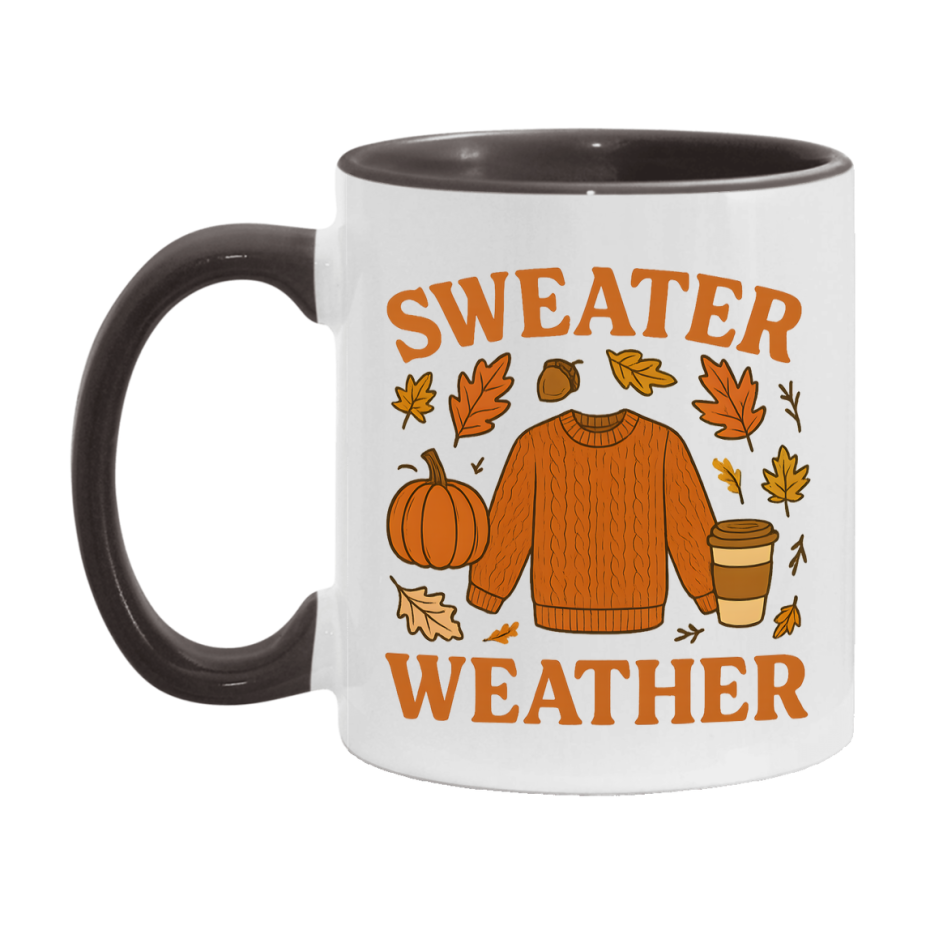 In Love With Fall Coffee Mug, Cozy Cute Autumn Coffee Cup, 11Oz Or 15Oz White Ceramic Mug
