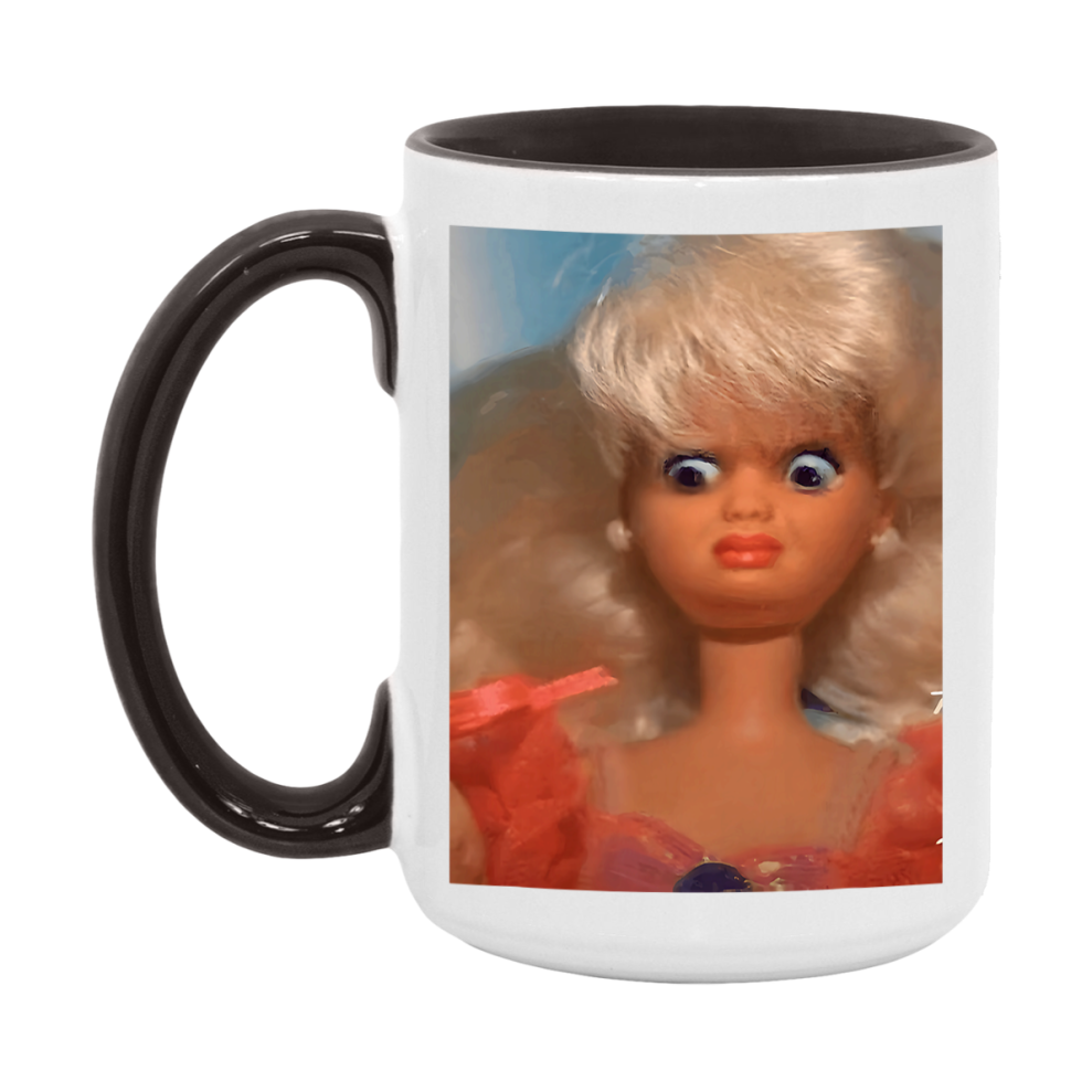 Disgusted Doll Face Mug, Funny Doll Face Meme Coffee Cup