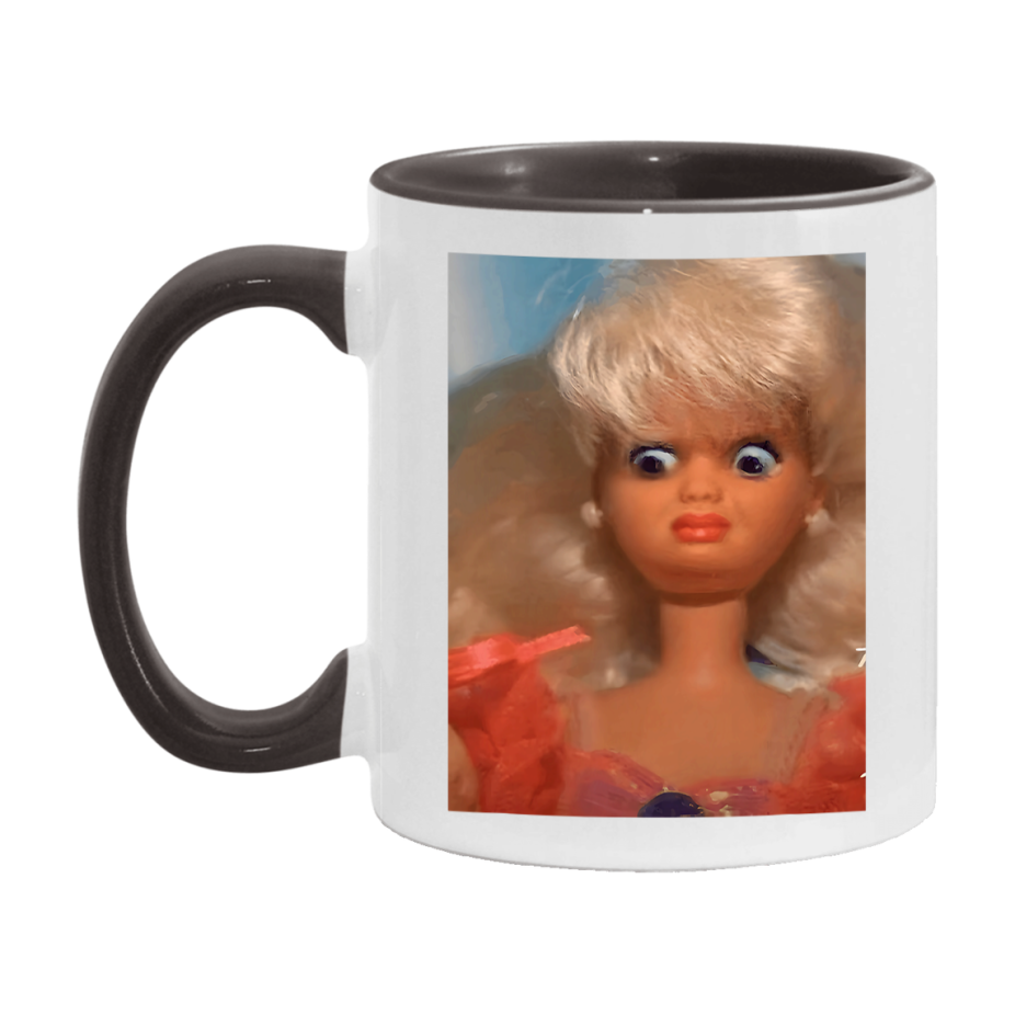 Disgusted Doll Face Mug, Funny Doll Face Meme Coffee Cup