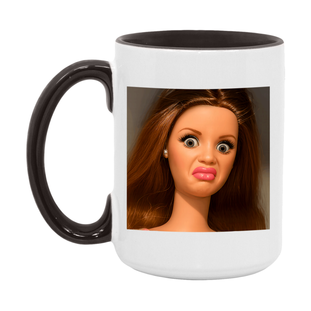 Disgusted Doll Face Mug, Funny Doll Face Meme Coffee Cup
