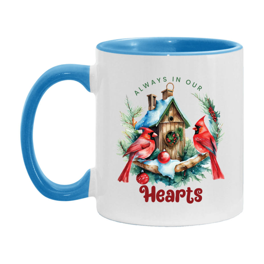 Red Cardinal Mug – Northern Red Cardinal Christmas Mug with Heartfelt Message, 11oz or 15oz White Ceramic Coffee Cup