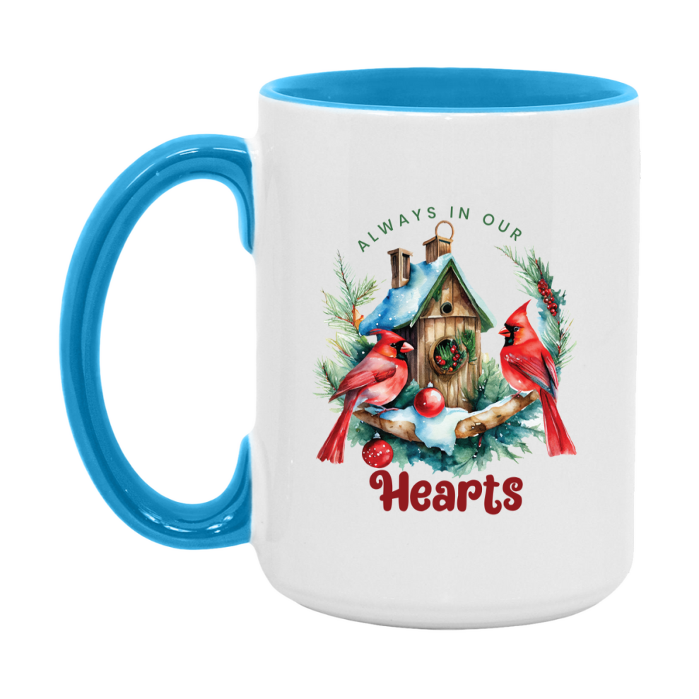 Red Cardinal Mug – Northern Red Cardinal Christmas Mug with Heartfelt Message, 11oz or 15oz White Ceramic Coffee Cup