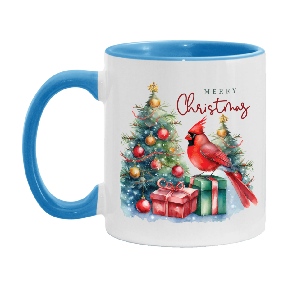 Red Cardinal Mug – Northern Red Cardinal Christmas Mug with Heartfelt Message, 11oz or 15oz White Ceramic Coffee Cup