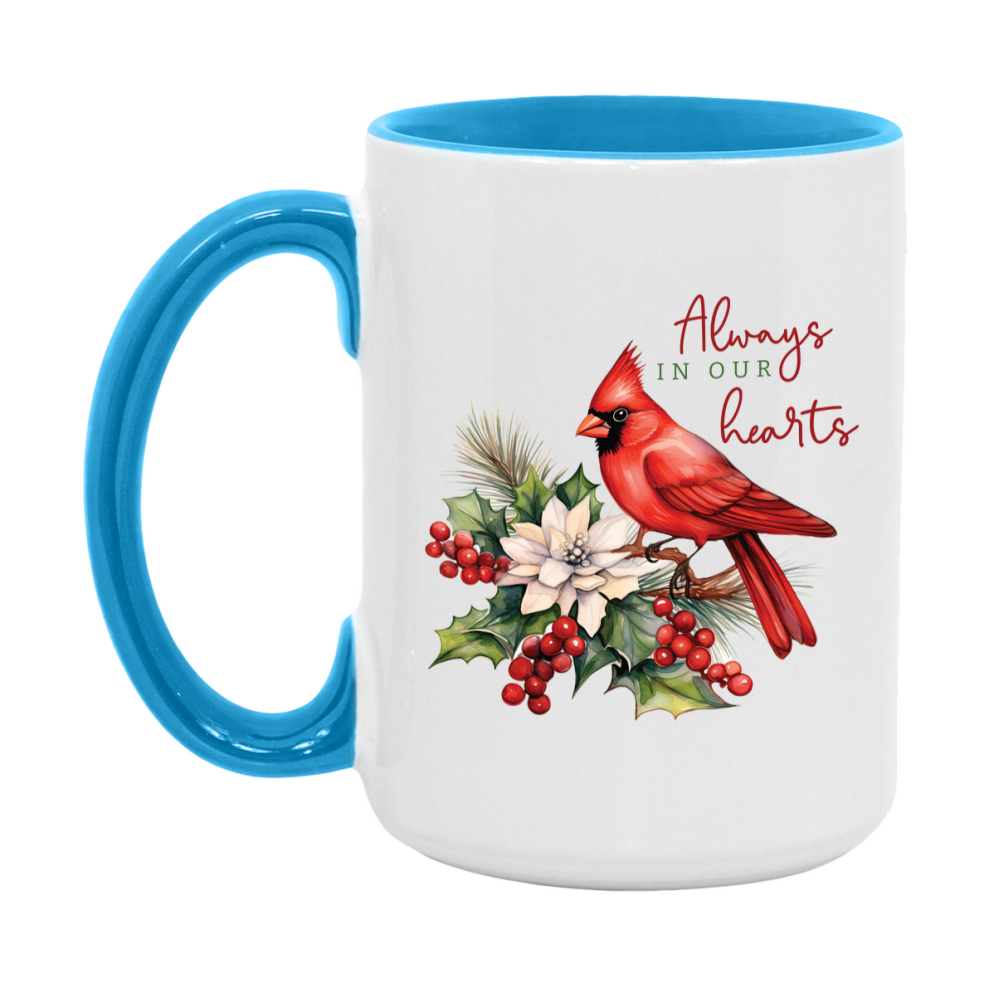 Red Cardinal Mug – Northern Red Cardinal Christmas Mug with Heartfelt Message, 11oz or 15oz White Ceramic Coffee Cup