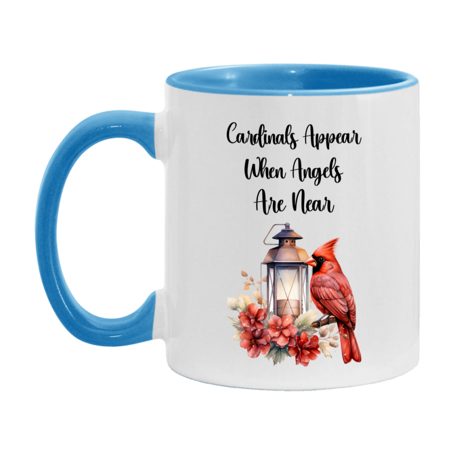 Red Cardinal Mug – "Cardinals Appear When Angels Are Near," 11oz or 15oz Ceramic Christmas Coffee Mug Gift for Cardinal Lovers