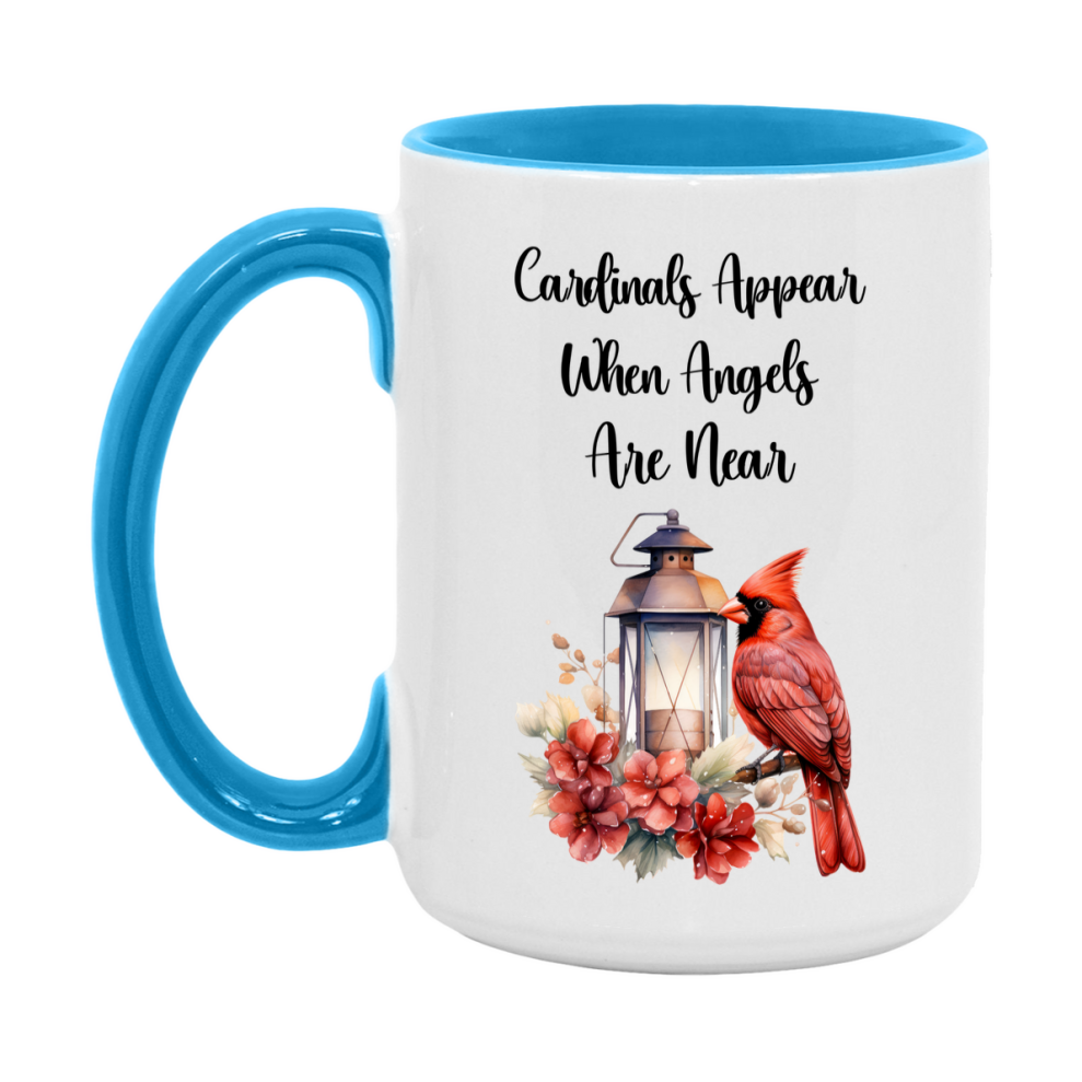Red Cardinal Mug – "Cardinals Appear When Angels Are Near," 11oz or 15oz Ceramic Christmas Coffee Mug Gift for Cardinal Lovers