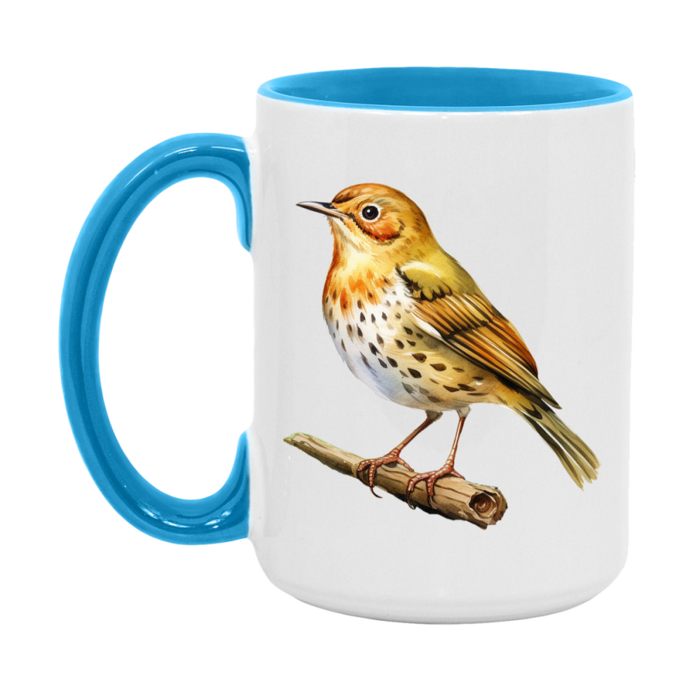 Bird Watching Mug, Ovenbird Song Bird Mug, 11oz or 15oz White Ceramic Coffee Mug Gift for Bird Watchers
