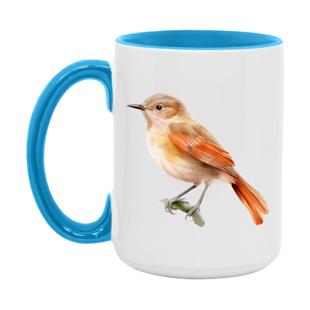 Bird Watching Mug, Rufous Hornero Song Bird Mug, 11oz or 15oz White Ceramic Coffee Mug Gift for Bird Watchers
