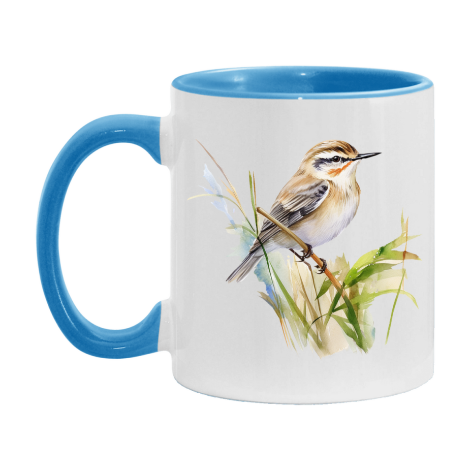 Bird Watching Mug, Sedge Warbler Song Bird Mug, 11oz or 15oz White Ceramic Coffee Mug Gift for Bird Watchers