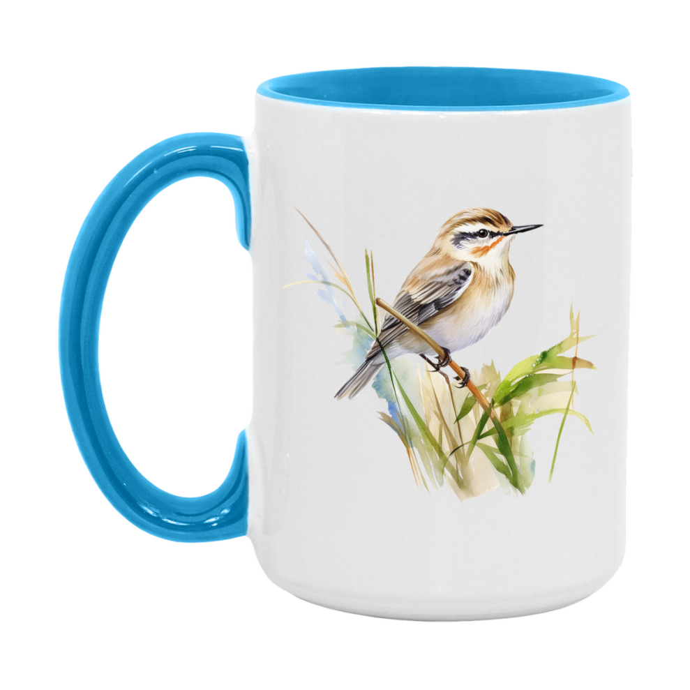 Bird Watching Mug, Sedge Warbler Song Bird Mug, 11oz or 15oz White Ceramic Coffee Mug Gift for Bird Watchers