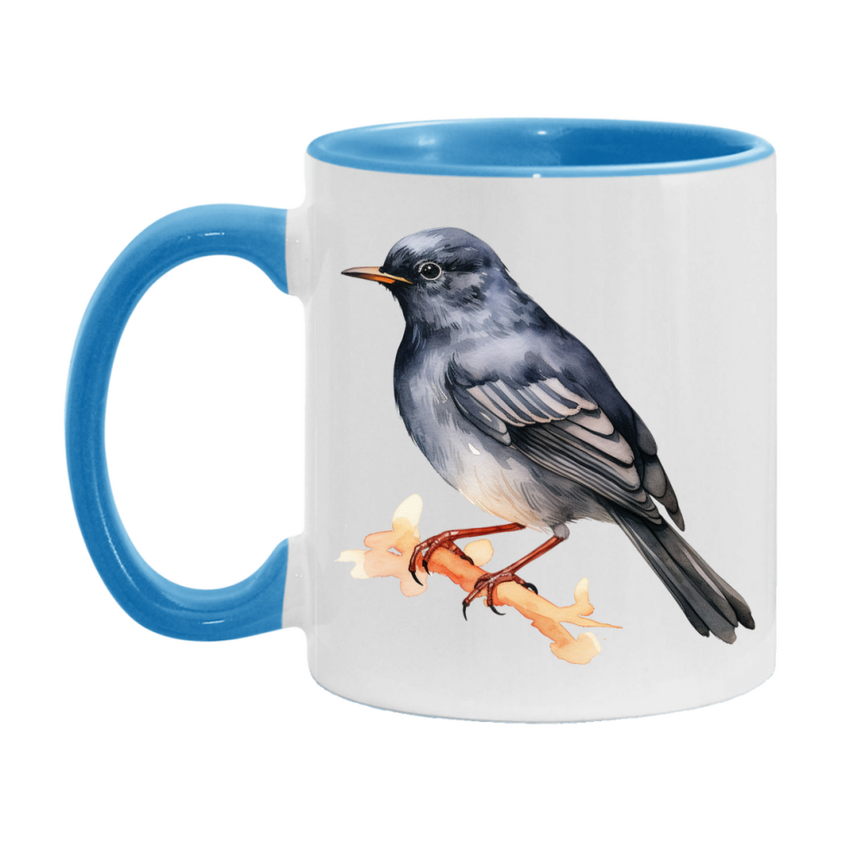 Bird Watching Mug, Slaty Backed Nightingale Thrush Song Bird Mug, 11oz or 15oz White Ceramic Coffee Mug Gift for Bird Watchers