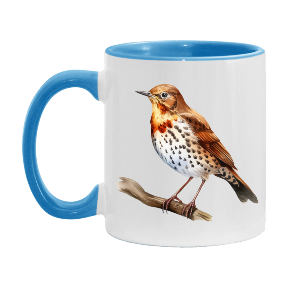 Bird Watching Mug, Song Thrush Song Bird Mug, 11oz or 15oz White Ceramic Coffee Mug Gift for Bird Watchers