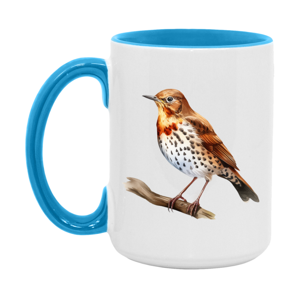 Bird Watching Mug, Song Thrush Song Bird Mug, 11oz or 15oz White Ceramic Coffee Mug Gift for Bird Watchers