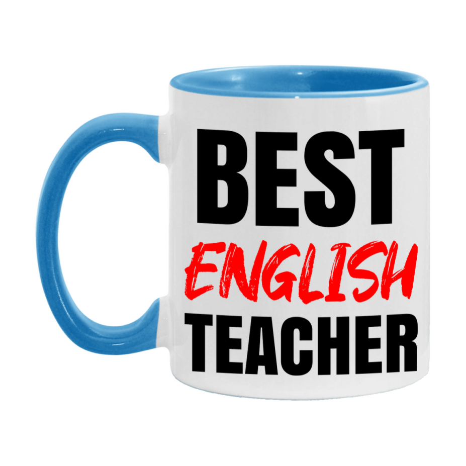 Teacher Superlative Mug, Best English Teacher Gift, 11oz or 15oz White Ceramic Coffee Cup for English Teacher