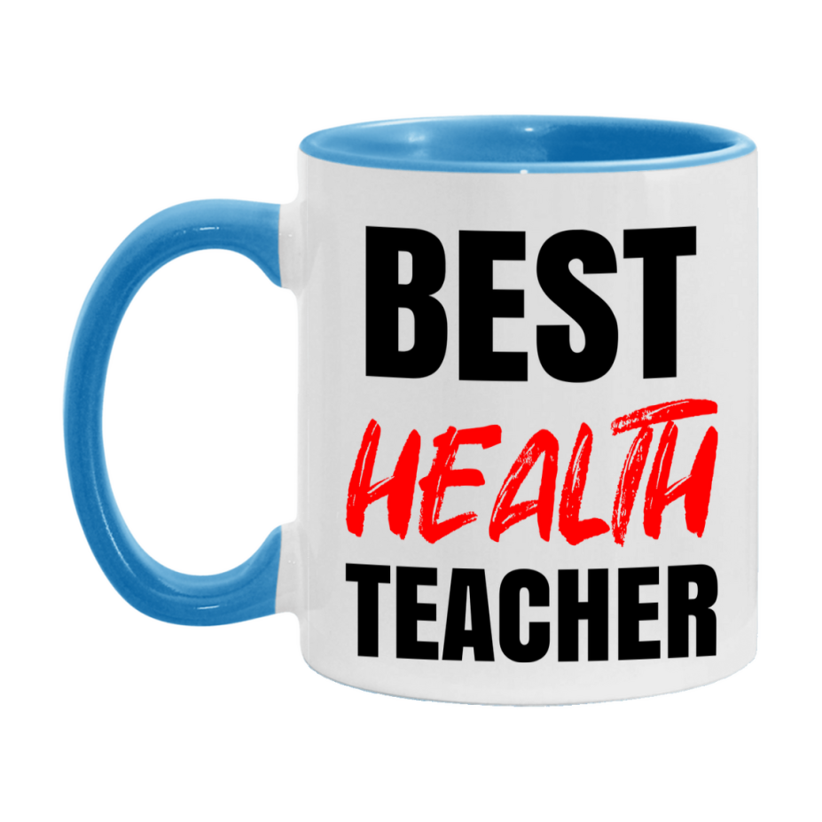 Teacher Superlative Mug, Best Health Teacher Gift, 11oz or 15oz White Ceramic Coffee Cup for Health Teacher