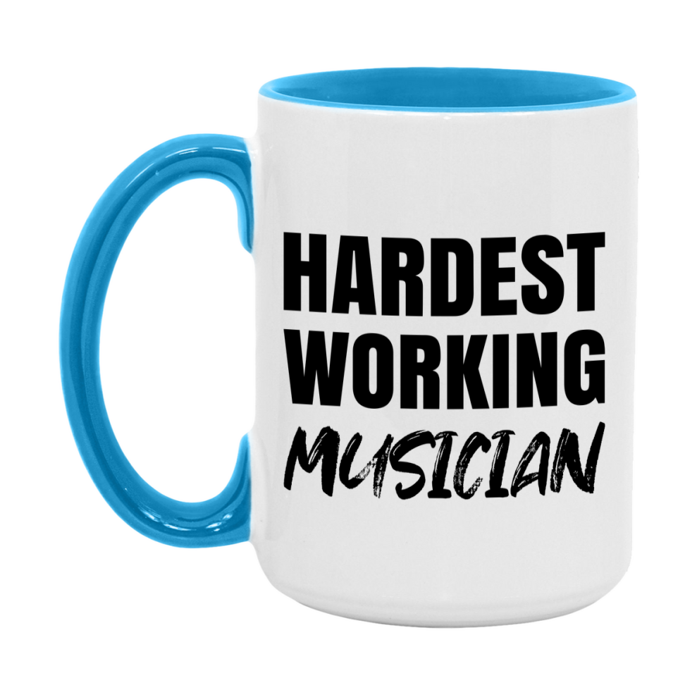 Musician Superlative Mug, Hardest Working Musician, 11oz or 15oz Ceramic Coffee Mug, Double-Sided Cup, Gift for Musician, Coworker Gift, Boss Gift