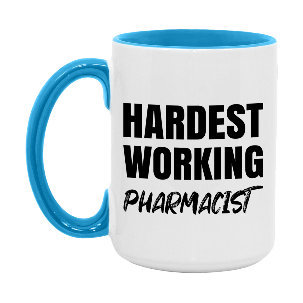 Pharmacist Superlative Mug, Hardest Working Pharmacist, 11oz or 15oz Ceramic Coffee Mug, Double-Sided Cup, Gift for Pharmacist, Coworker Gift, Boss Gift