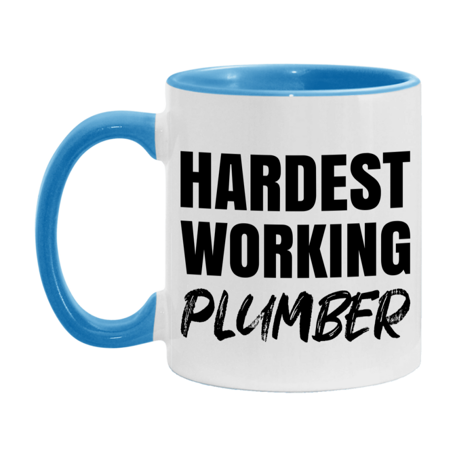 Plumber Superlative Mug, Hardest Working Plumber, 11oz or 15oz Ceramic Coffee Mug, Double-Sided Cup, Gift for Plumber, Coworker Gift, Boss Gift