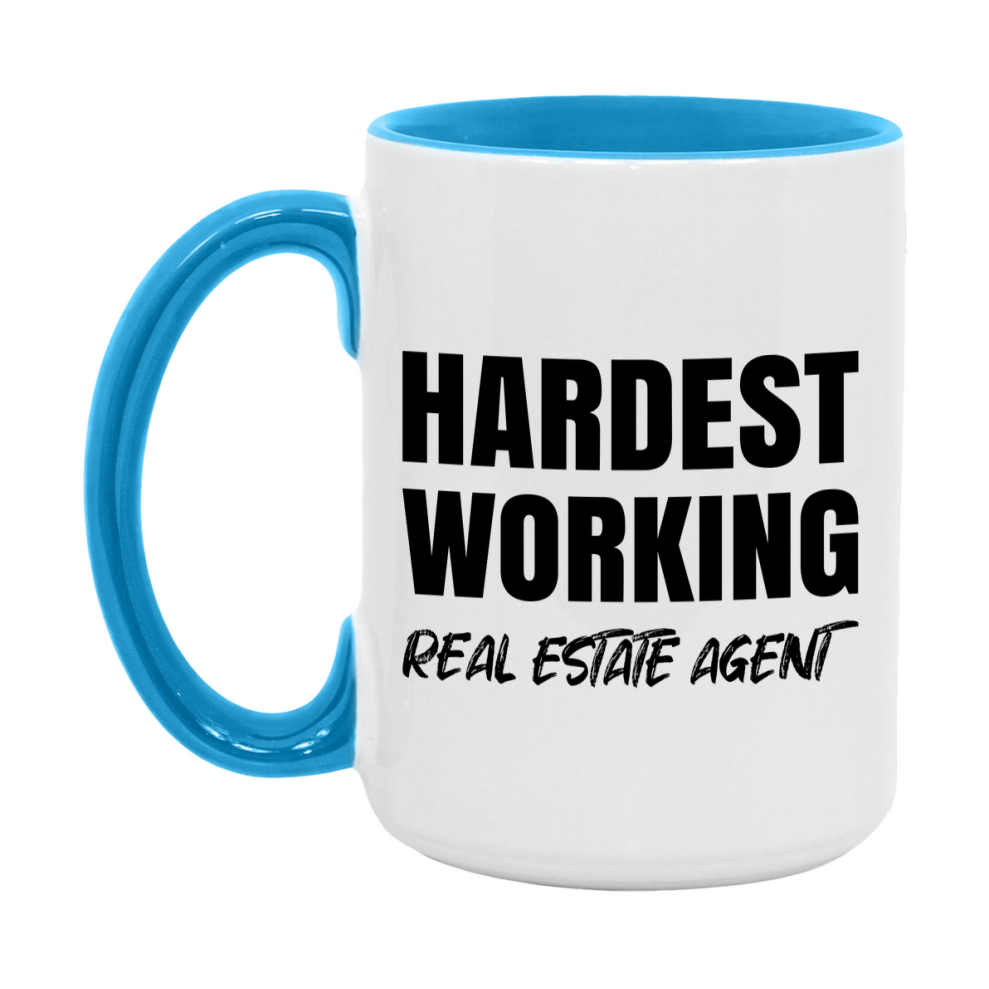 Real Estate Agent Superlative Mug, Hardest Working Real Estate Agent, 11oz or 15oz Ceramic Coffee Mug, Double-Sided Cup, Gift for Real Estate Agent, Coworker Gift, Boss Gift
