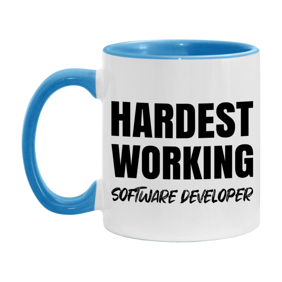 Software Developer Superlative Mug, Hardest Working Software Developer, 11oz or 15oz Ceramic Coffee Mug, Double-Sided Cup, Gift for Software Developer, Coworker Gift, Boss Gift